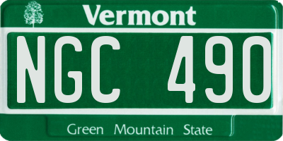 VT license plate NGC490