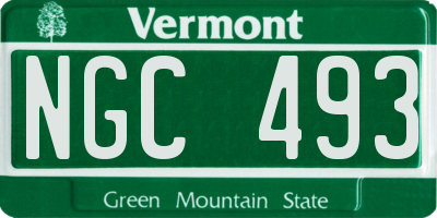 VT license plate NGC493