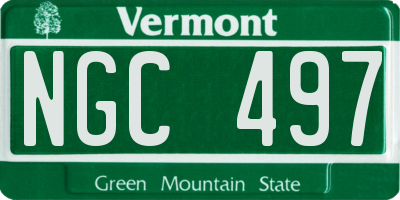 VT license plate NGC497
