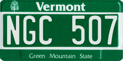 VT license plate NGC507
