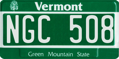 VT license plate NGC508