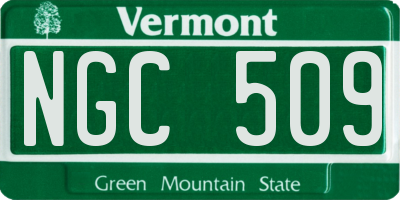 VT license plate NGC509