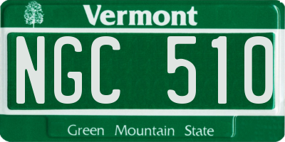 VT license plate NGC510