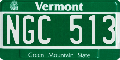 VT license plate NGC513