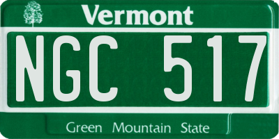 VT license plate NGC517