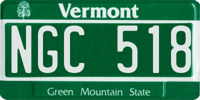 VT license plate NGC518