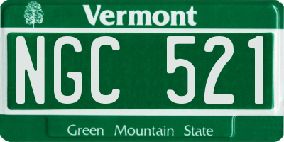 VT license plate NGC521