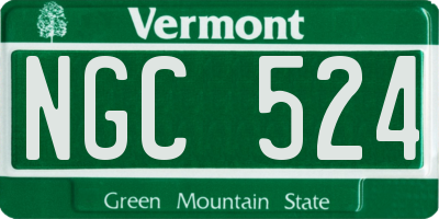 VT license plate NGC524