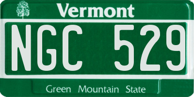 VT license plate NGC529