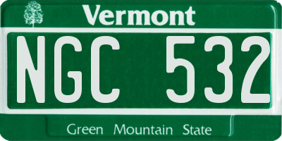 VT license plate NGC532