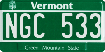 VT license plate NGC533