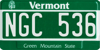 VT license plate NGC536