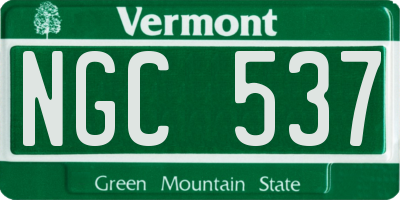 VT license plate NGC537