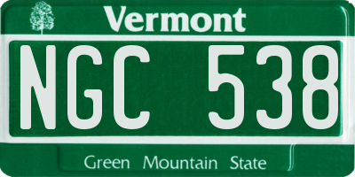 VT license plate NGC538