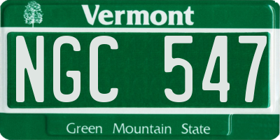VT license plate NGC547
