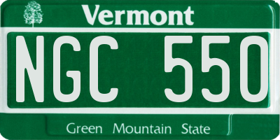 VT license plate NGC550