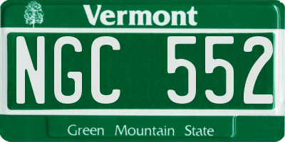 VT license plate NGC552
