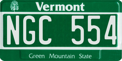 VT license plate NGC554