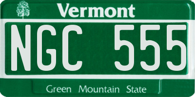 VT license plate NGC555