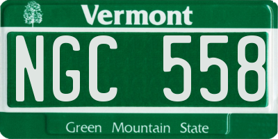 VT license plate NGC558