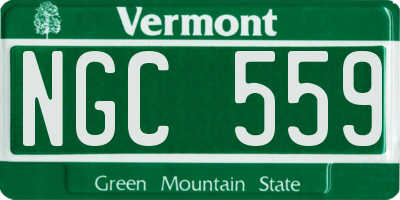 VT license plate NGC559