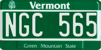 VT license plate NGC565