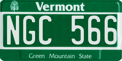 VT license plate NGC566