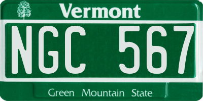 VT license plate NGC567