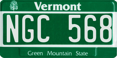 VT license plate NGC568
