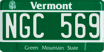 VT license plate NGC569