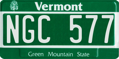 VT license plate NGC577