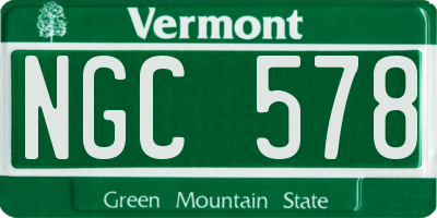 VT license plate NGC578