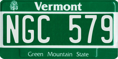 VT license plate NGC579