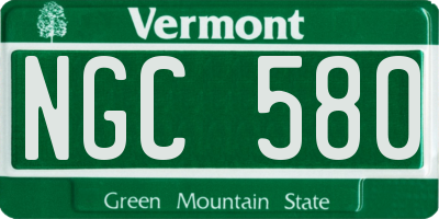 VT license plate NGC580