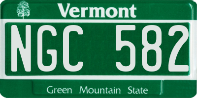 VT license plate NGC582