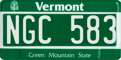 VT license plate NGC583