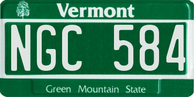 VT license plate NGC584