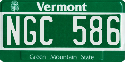 VT license plate NGC586