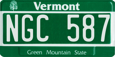 VT license plate NGC587