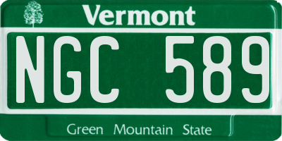 VT license plate NGC589