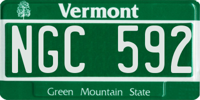 VT license plate NGC592