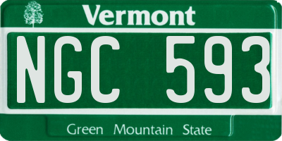 VT license plate NGC593