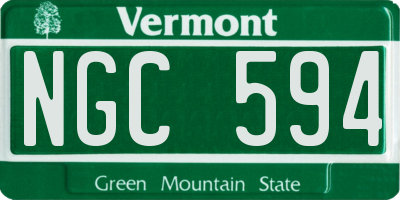 VT license plate NGC594