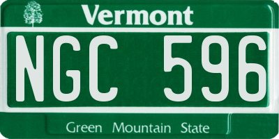 VT license plate NGC596