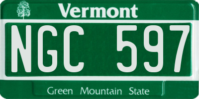 VT license plate NGC597