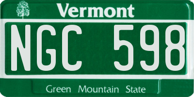 VT license plate NGC598