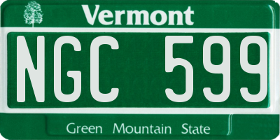 VT license plate NGC599