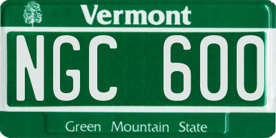 VT license plate NGC600