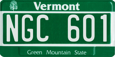 VT license plate NGC601