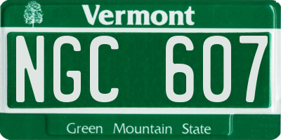 VT license plate NGC607